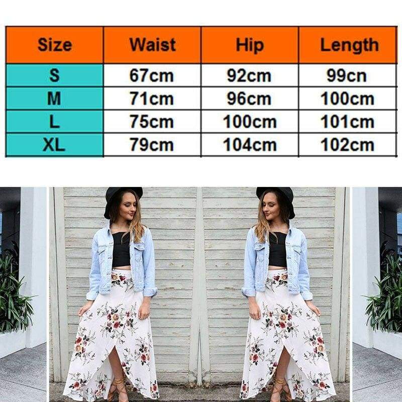 New  Hight Waist Maxi Skirt Ladies Pleated Beach Long Casual Boho Floral Skirt Sundress Mssaz Desses