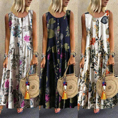 New Boho Sleeveless  Dress Mssaz Desses