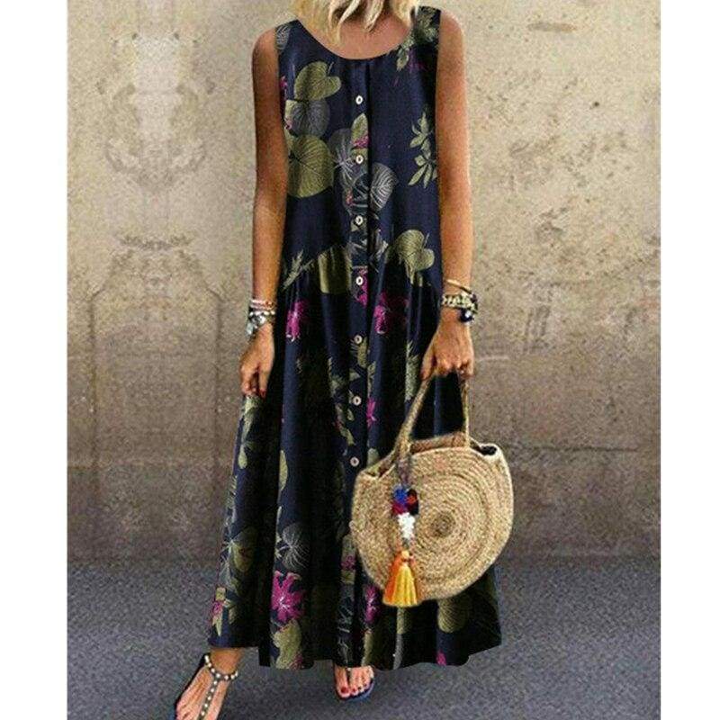 New Boho Sleeveless  Dress Mssaz Desses