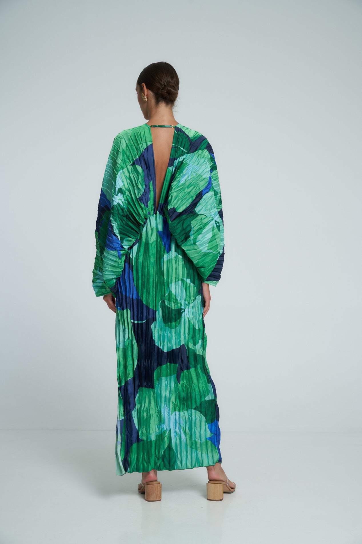 Pamela Printed Plisse Maxi Kaften Dress Mssaz Desses