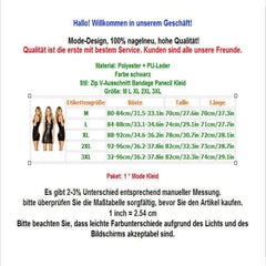Plus Size Slim Frauen Dress  Verband Bodycon Minikleid Leder Zipper V-Neck Sleeveless Short Dress Clubwear Mssaz Desses