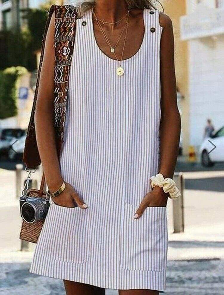 Plus Size Boho Stripe Short Mini Dress Mssaz Desses