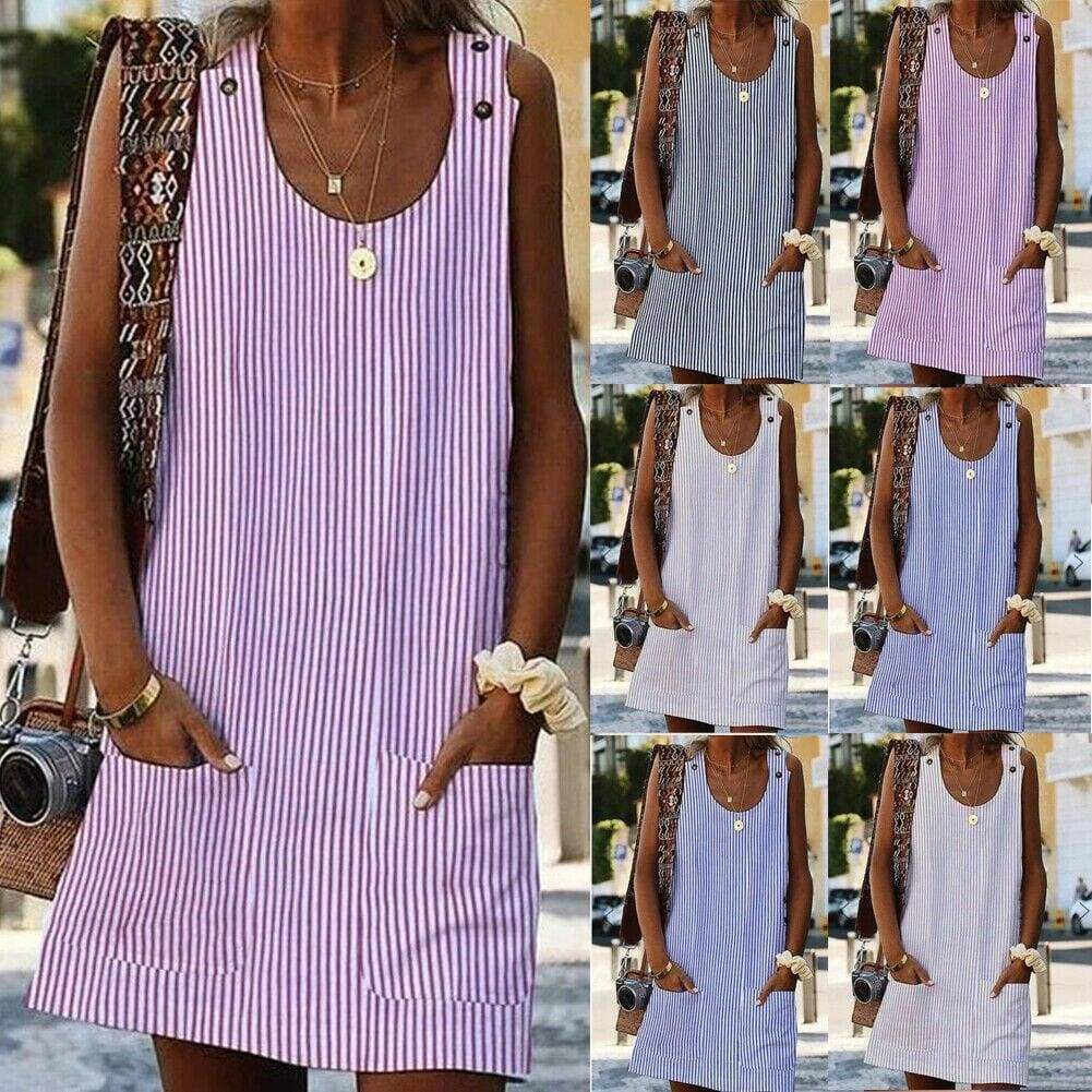 Plus Size Boho Stripe Short Mini Dress Mssaz Desses