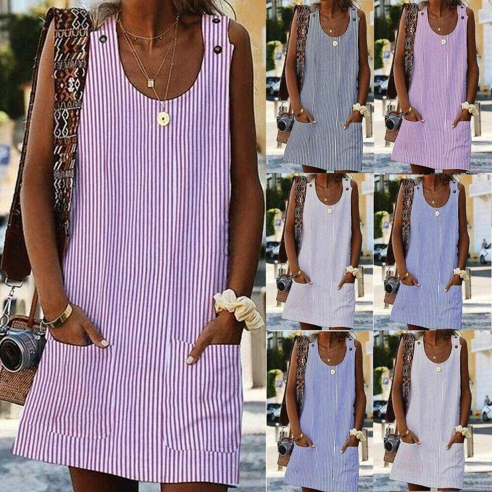 Plus Size Boho Stripe Short Mini Dress Mssaz Desses