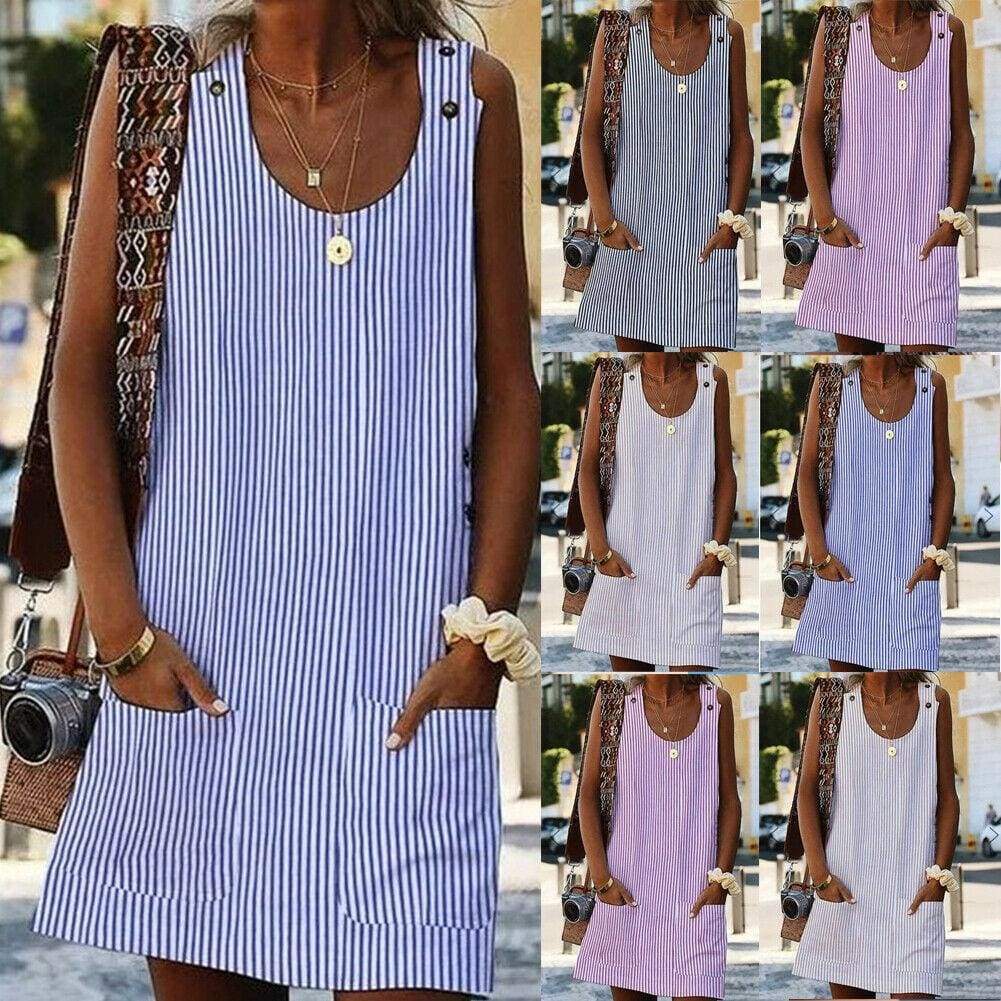 Plus Size Boho Stripe Short Mini Dress Mssaz Desses