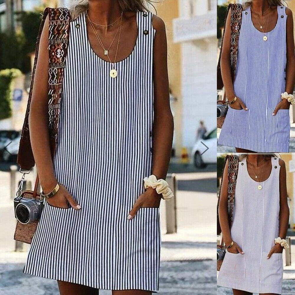 Plus Size Boho Stripe Short Mini Dress Mssaz Desses