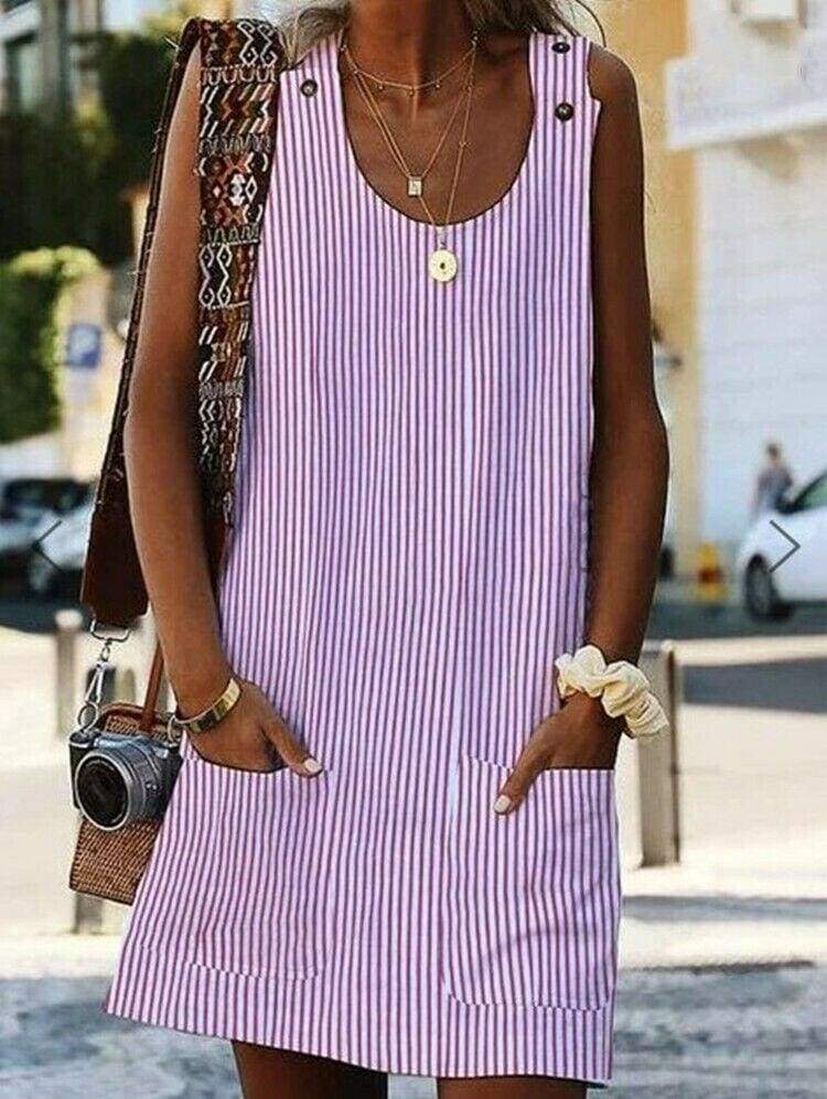 Plus Size Boho Stripe Short Mini Dress Mssaz Desses