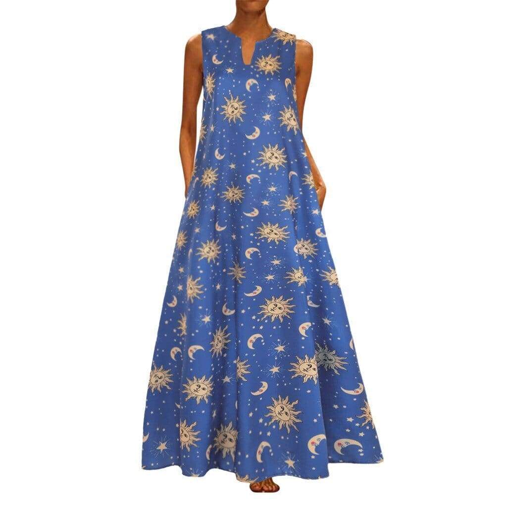 Printed Bohemian Ethnic Style Beach Maxi Dress Mssaz Desses