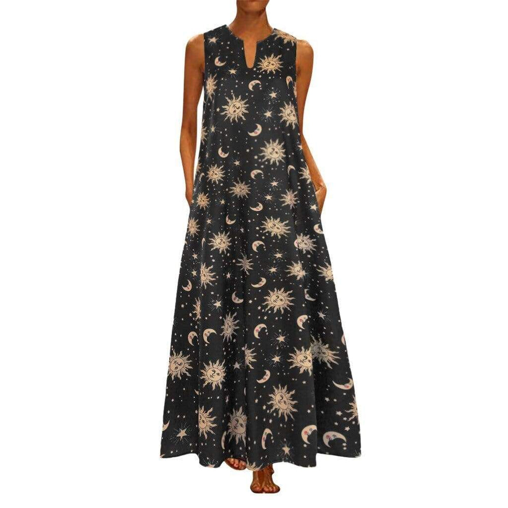 Printed Bohemian Ethnic Style Beach Maxi Dress Mssaz Desses
