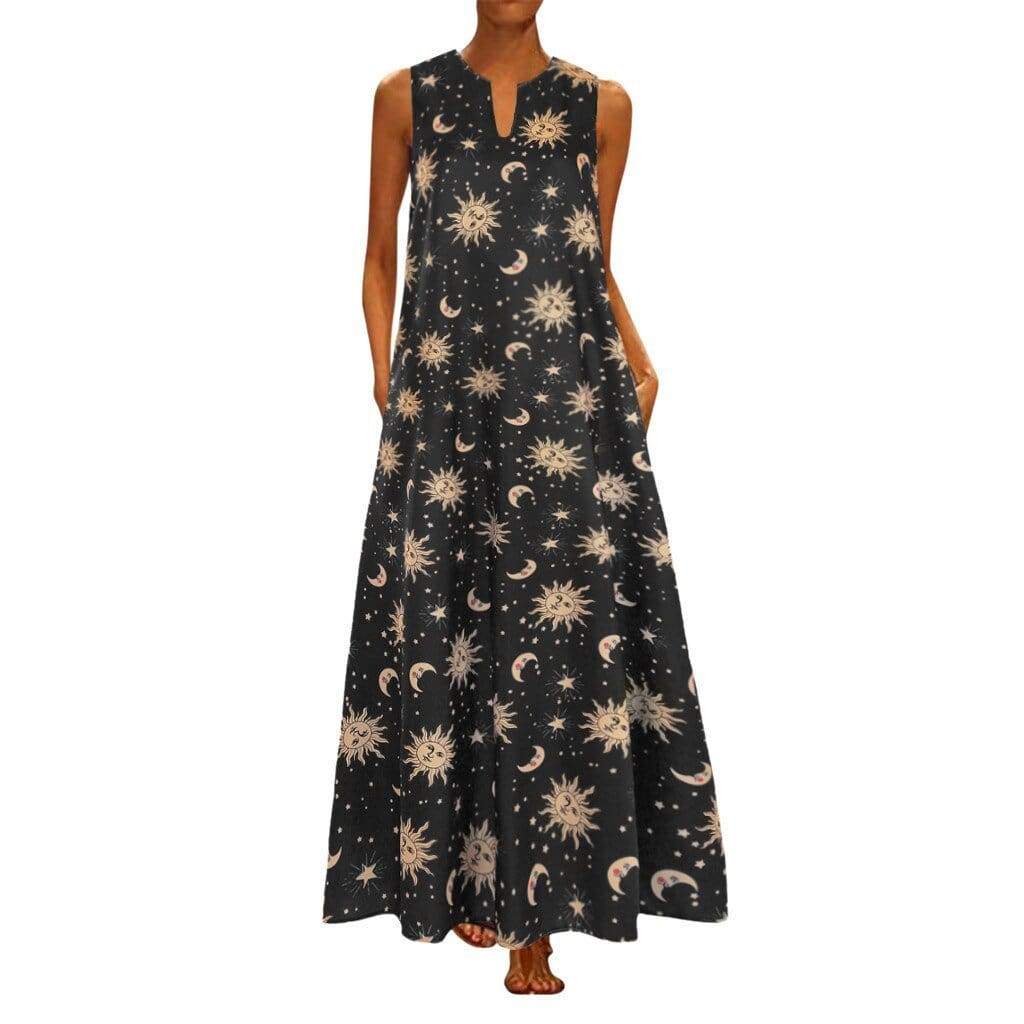 Printed Bohemian Ethnic Style Beach Maxi Dress Mssaz Desses