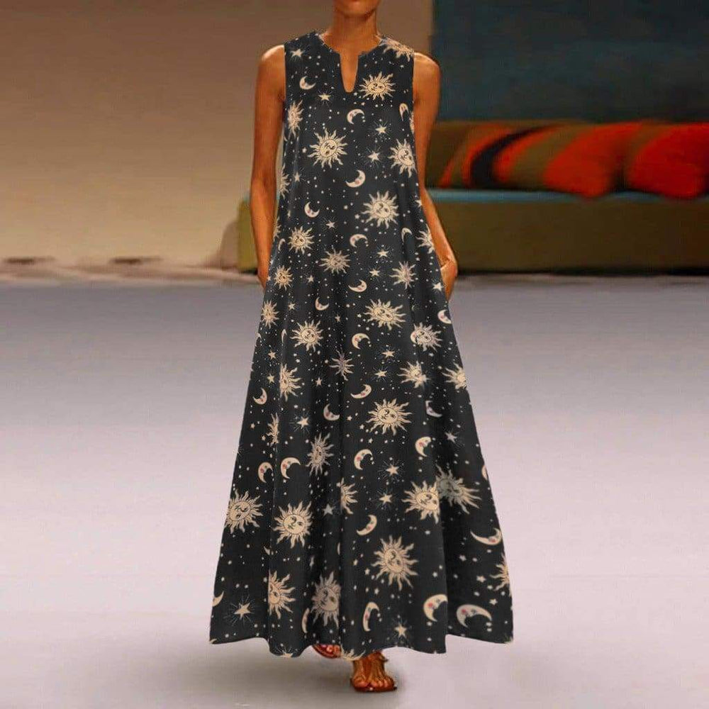 Printed Bohemian Ethnic Style Beach Maxi Dress Mssaz Desses
