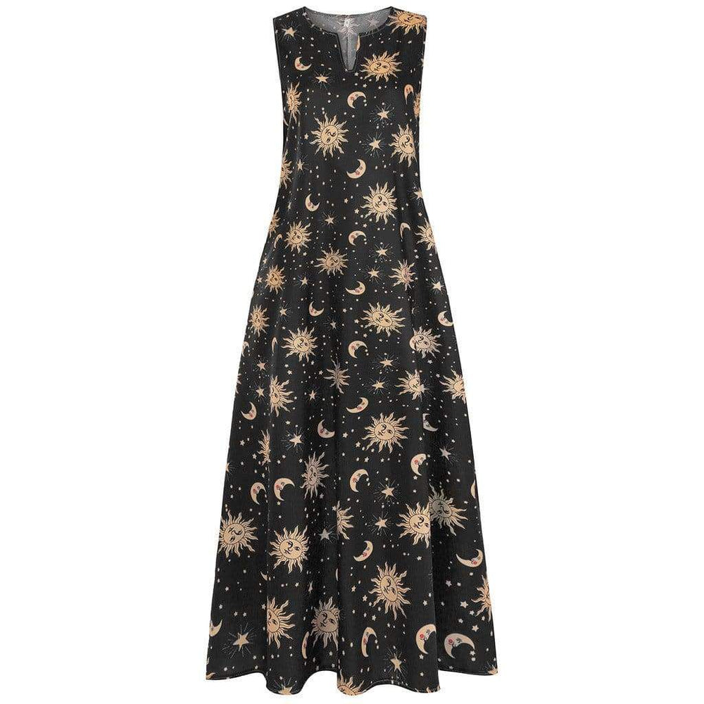 Printed Bohemian Ethnic Style Beach Maxi Dress Mssaz Desses