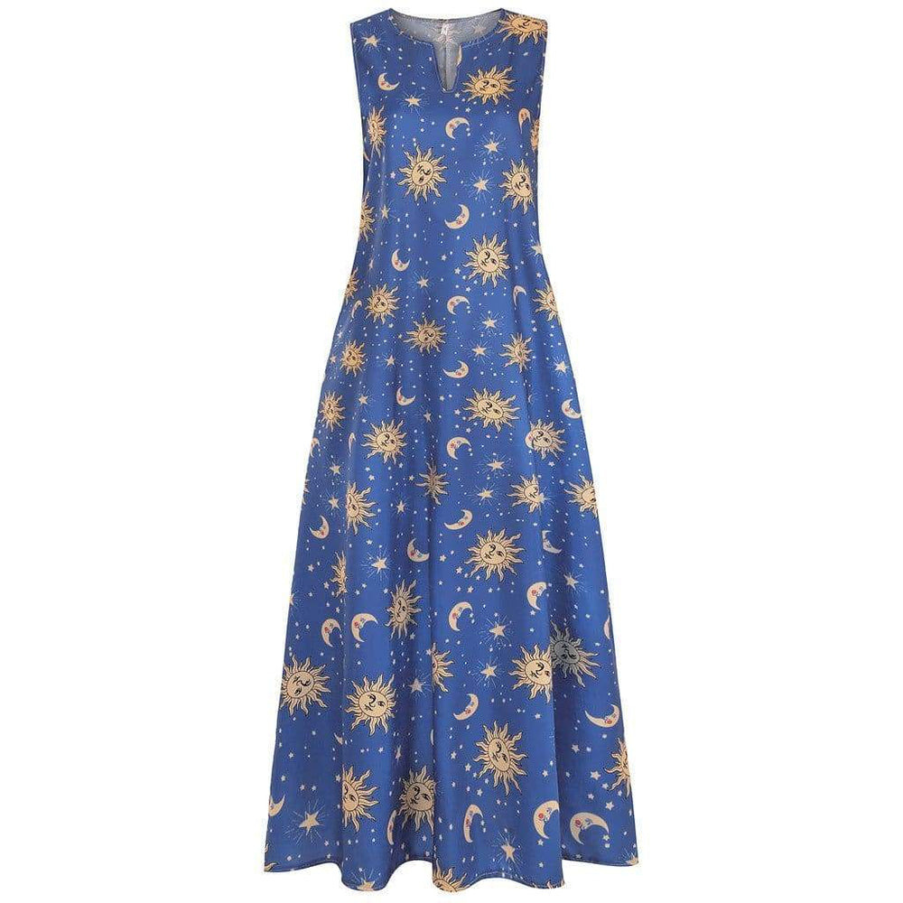 Printed Bohemian Ethnic Style Beach Maxi Dress Mssaz Desses