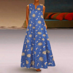 Printed Bohemian Ethnic Style Beach Maxi Dress Mssaz Desses