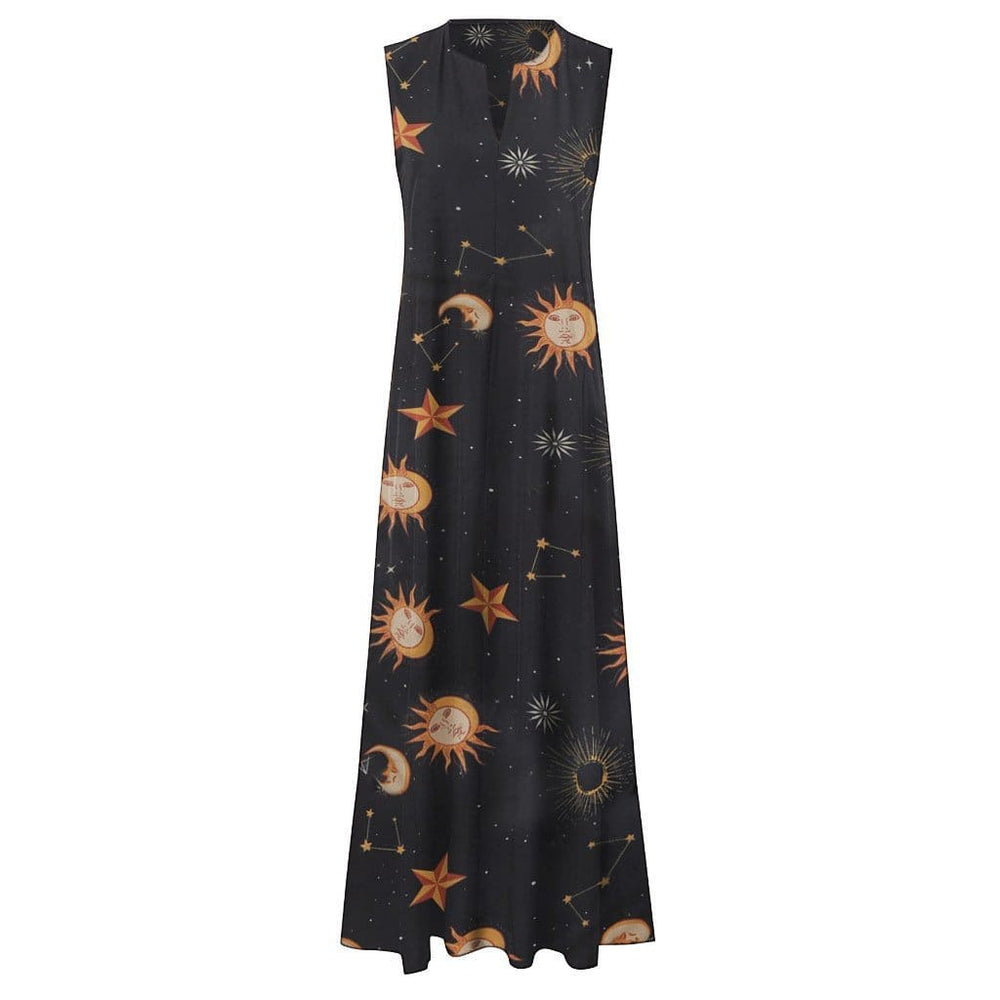 Printed Bohemian Ethnic Style Beach Maxi Dress Mssaz Desses