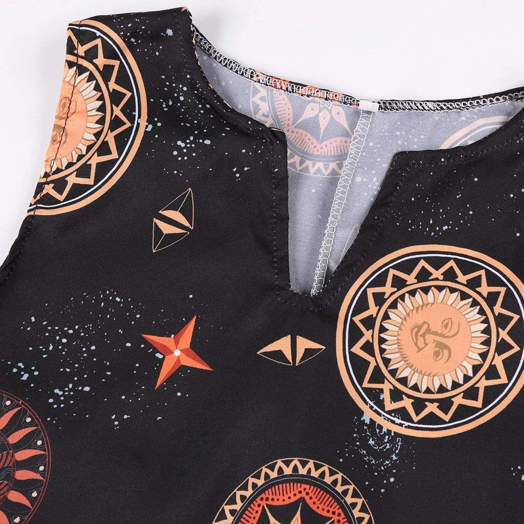 Printed Bohemian Ethnic Style Beach Maxi Dress Mssaz Desses