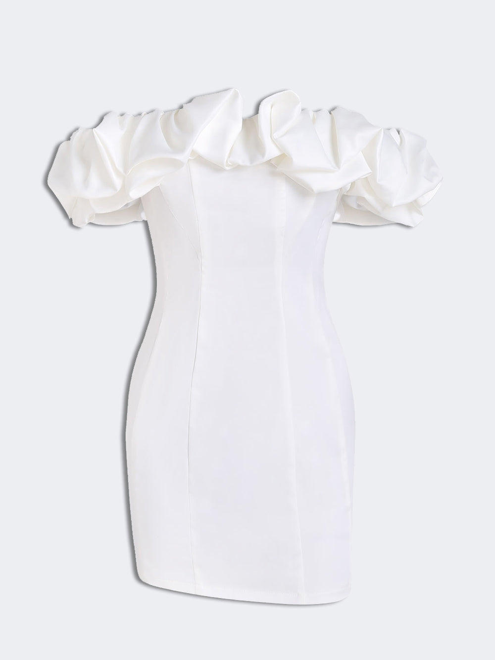 Satin Ruffled Strapless Mini Dress Mssaz Desses