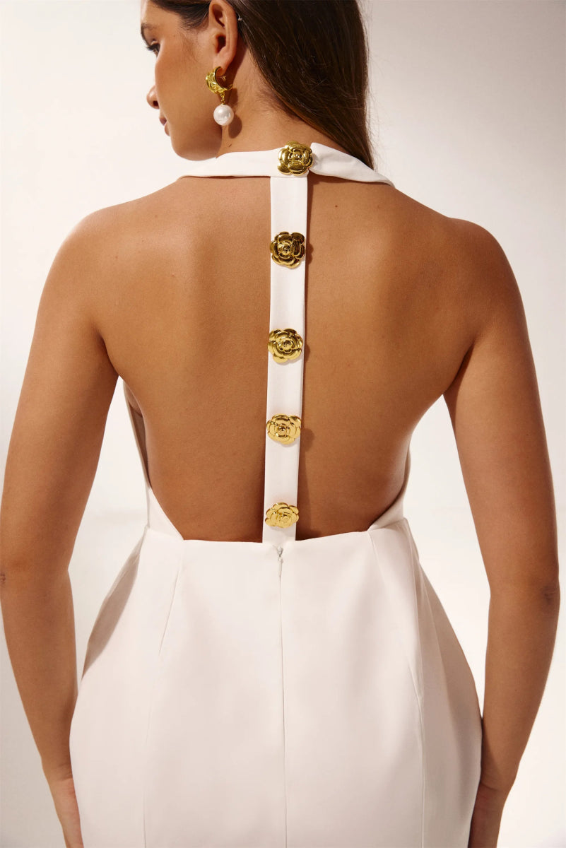 Rebecca Halter Backless Mini Dress Mssaz Desses
