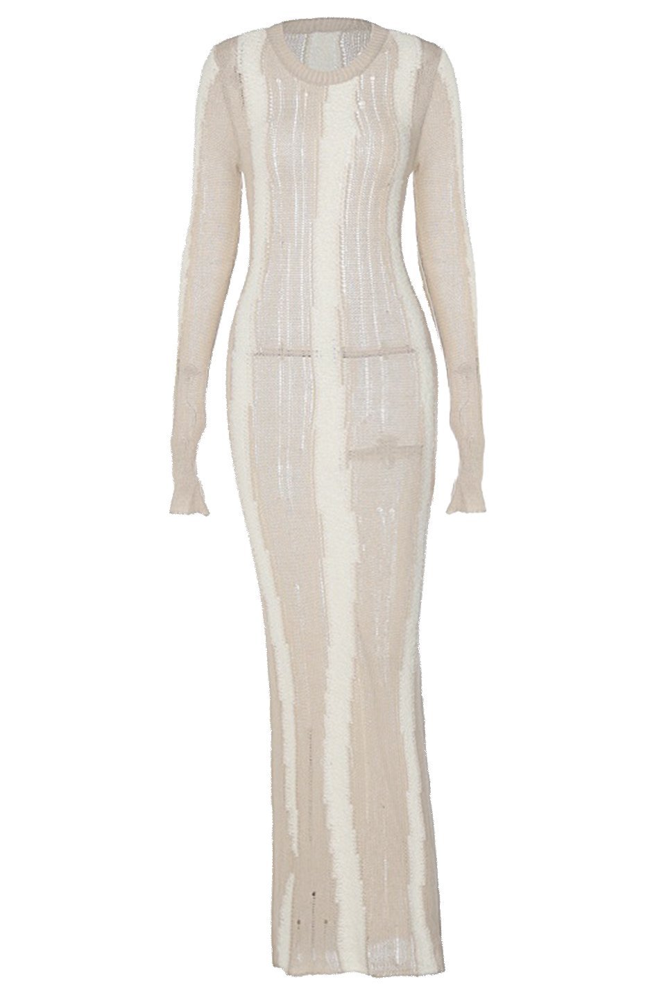 Ruth Splicing Textured Knit Maxi Dress Mssaz Desses