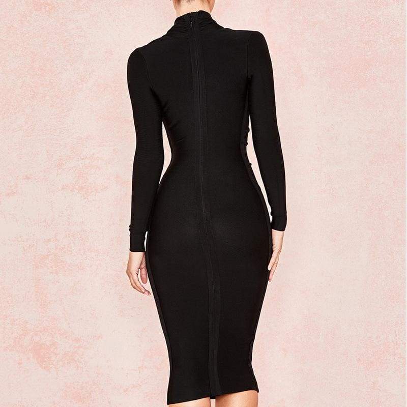 Solid Color Dress Long Sleeve Large V-neck Bandage Dress Mssaz Desses