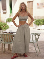 Casual Sleeveless Tank Top + Crop Top With High Waist Long Skirt 3 Piece Set Mssza