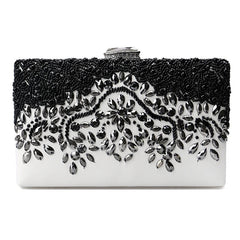 PU Beading One Side Pearl Embroidery Clutch Mssza