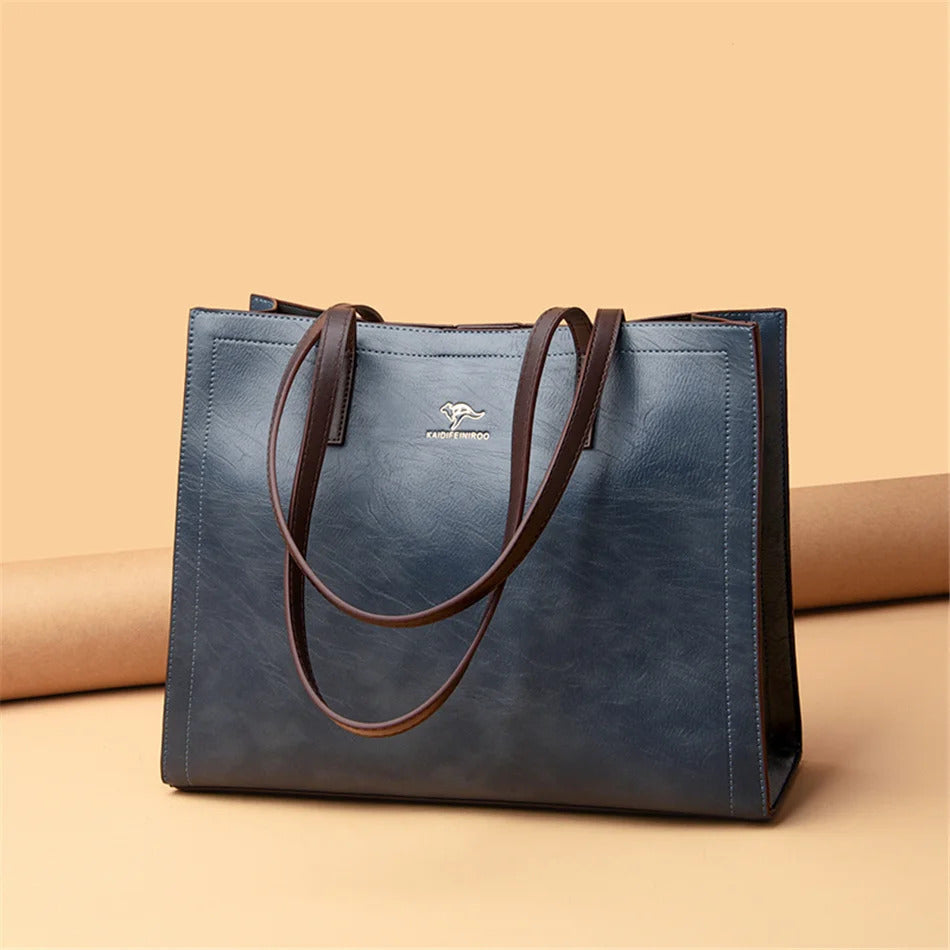 PU Leather Vintage Large Capacity Tote Bags Mssza