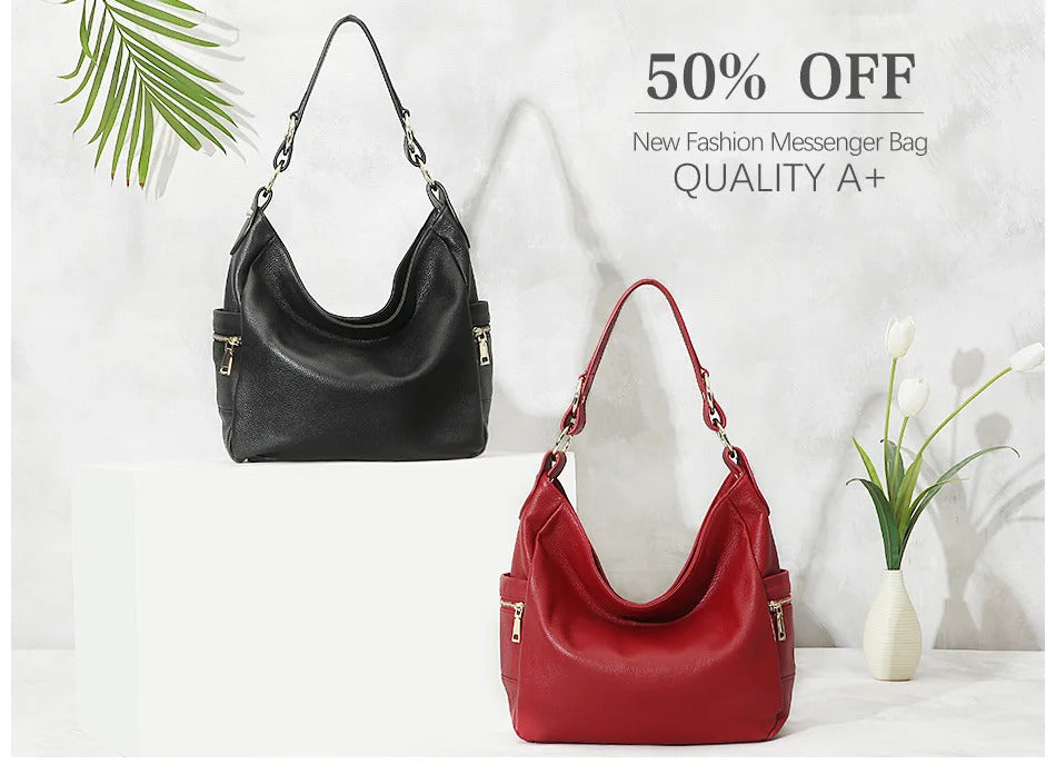 Elegant 100% Genuine Leather Large Capacity Shopper Bag Mssza