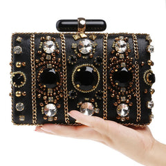 Embroidery Beaded One Side Diamonds Purse Mssza