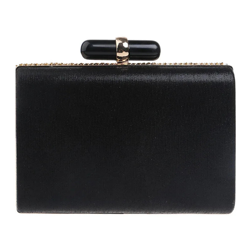 Embroidery Beaded One Side Diamonds Purse Mssza