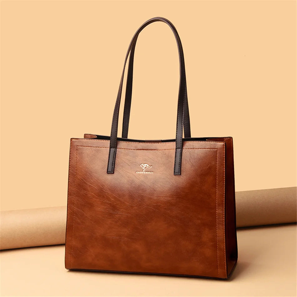 PU Leather Vintage Large Capacity Tote Bags Mssza