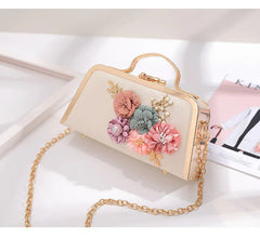 Pearl Flower Chain Party Packs High-end Leather Handbag Mssza