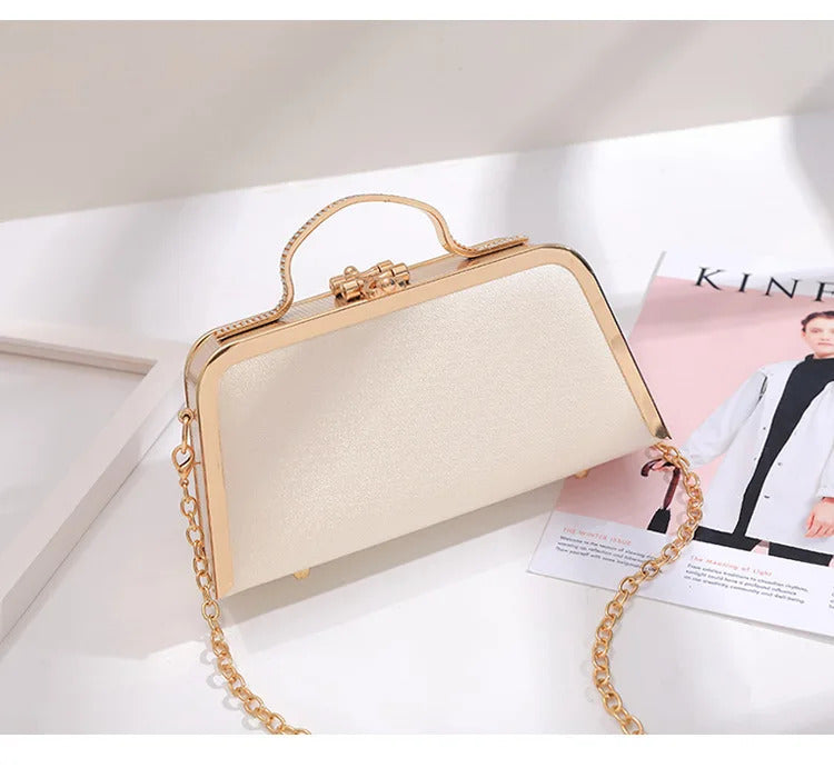 Pearl Flower Chain Party Packs High-end Leather Handbag Mssza