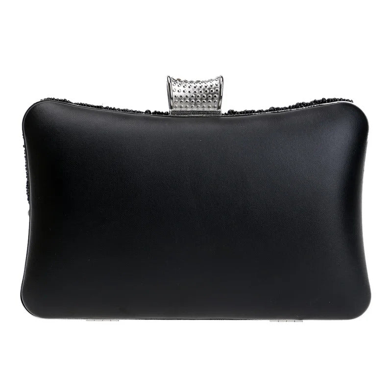 PU Beading One Side Pearl Embroidery Clutch Mssza