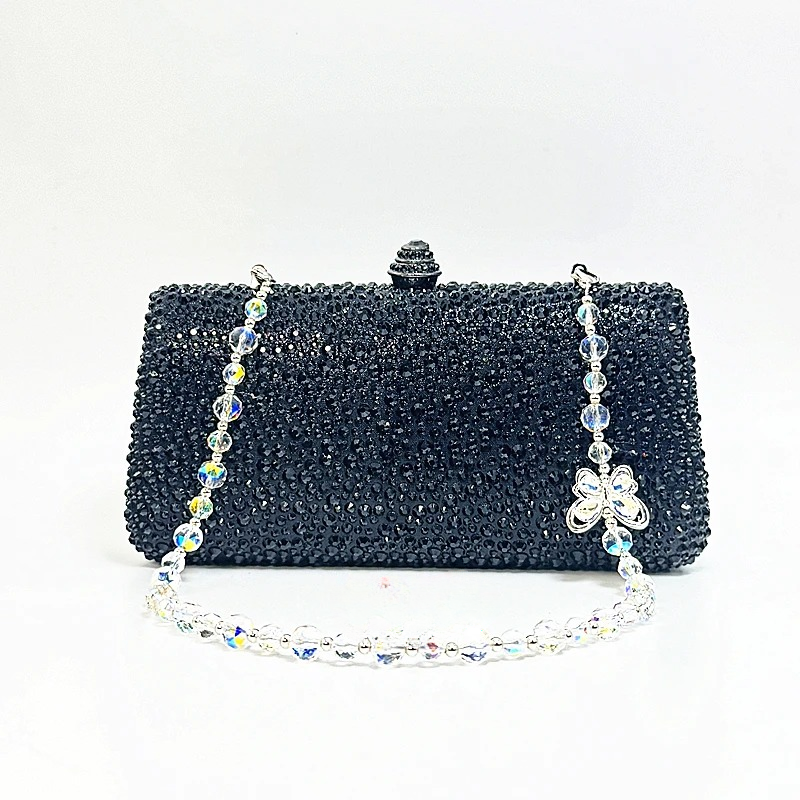 Luxury Crystal Rhinestone Butterfly Chain Wedding Party Wallet Clutch Evening Bag Mssza