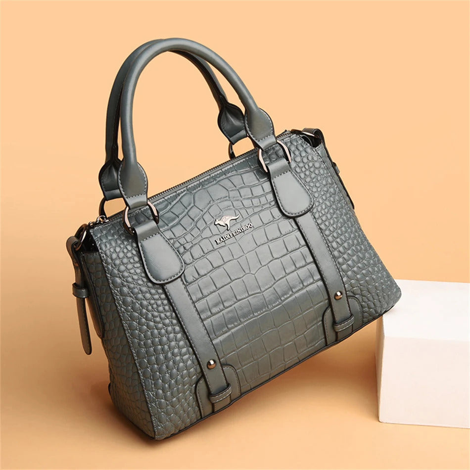 Casual Large Capacity Soft Leather Handbags Mssza