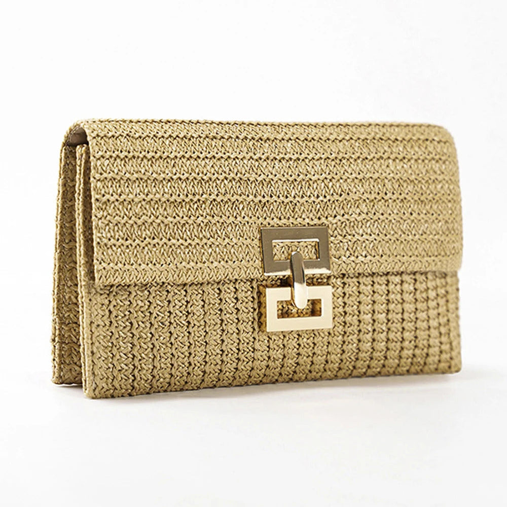 Causal Straw Woven Raffia Crochet Luxury Purse Clutch Mssza
