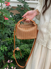Casual Grass Weaving Handheld One Shoulder Crossbody Bag Mssza