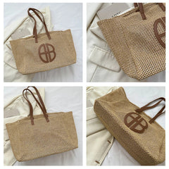 Straw Hollow Out Knitting Large Capacity Shoulder Handbag Mssza