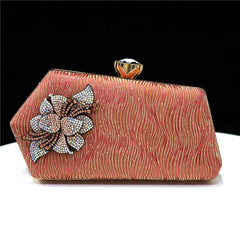 Irregular Shape Decal Water Diamond Design Shoulder Chain Clutch Mssza