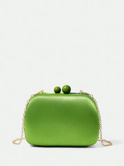Embroidered Pearl Random Pattern Detachable Shoulder Strap Clutch Mssza