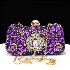 Crystal Pendant Single Sided Diamond Clutch Mssza
