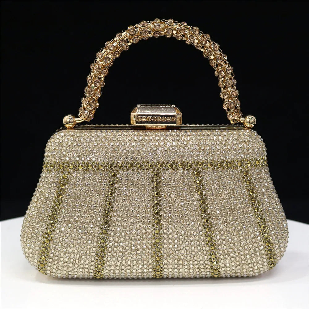Three-Dimensional Rhinestone Embellished Mini Bag Mssza