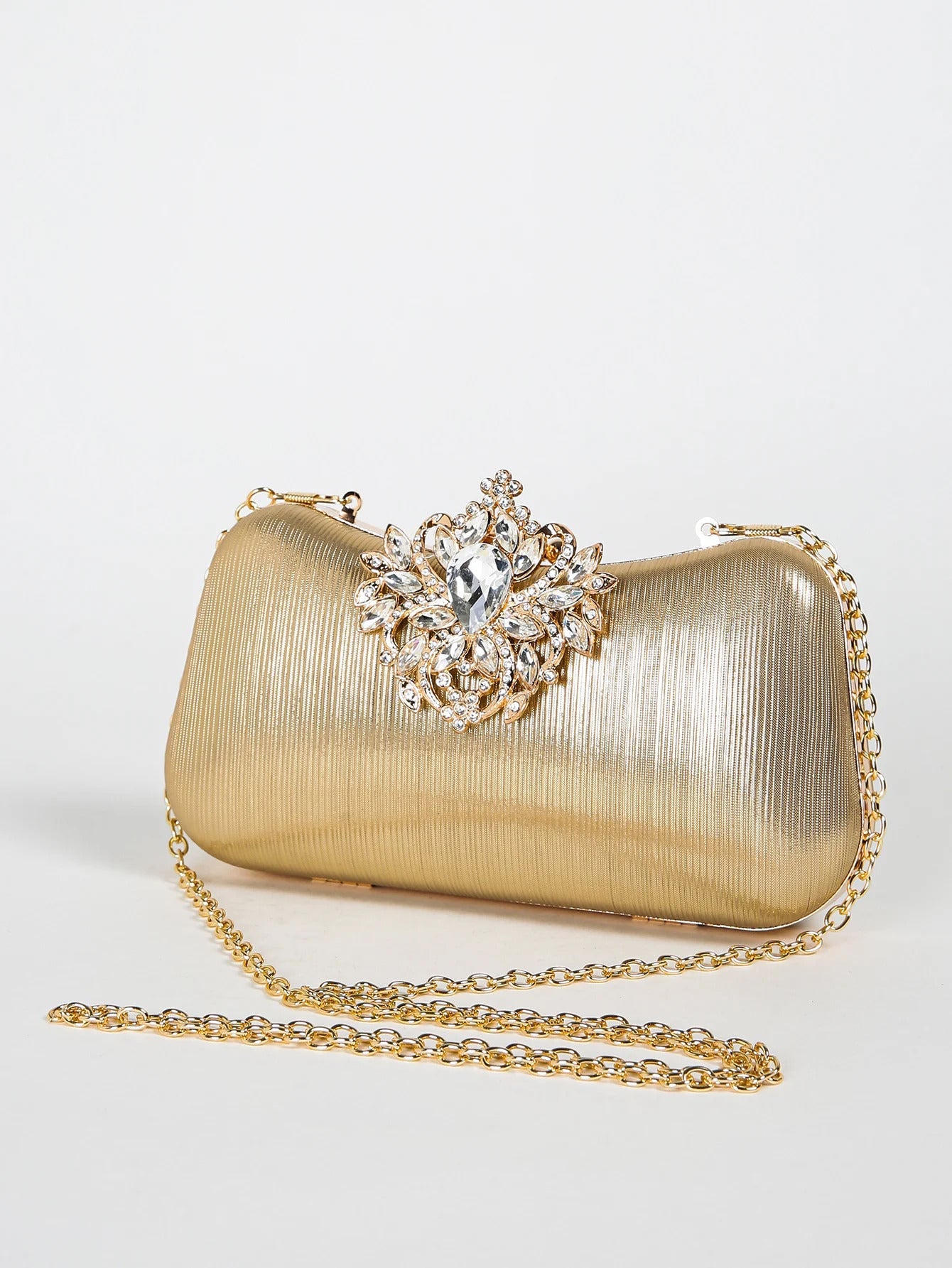 Luxury Rhinestone Shiny and Glamorous Decor Boxy Clutch Mssza