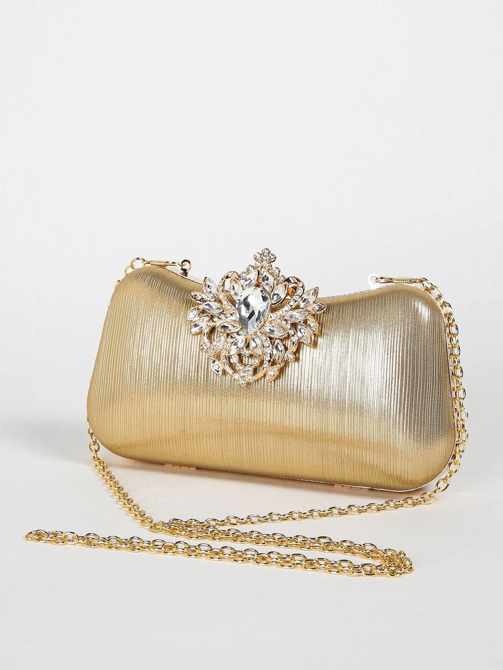 Luxury Rhinestone Shiny and Glamorous Decor Boxy Clutch Mssza
