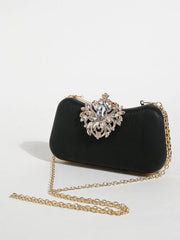 Luxury Rhinestone Shiny and Glamorous Decor Boxy Clutch Mssza