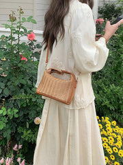 Casual Grass Weaving Handheld One Shoulder Crossbody Bag Mssza