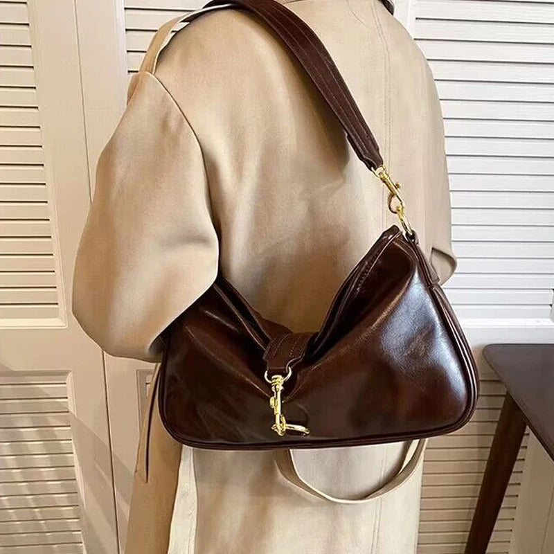 High Quality Soft Skin Vintage Wild Shoulder Luxury Handbags Mssza