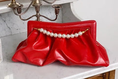 Folds Pearl chain design Python Banquet Envelope Clutch Mssza