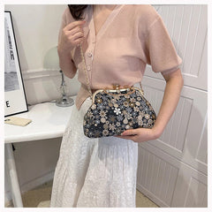 Luxury Three-dimensional Flowers Relief Tote Bags Mssza